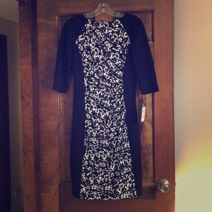 Chaps black and white dress